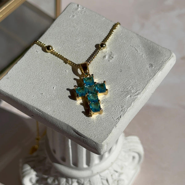 Collar Cruz Cristales Calipso