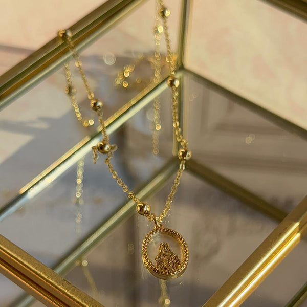 Collar Medalla Nácar Virgen de los Milagros