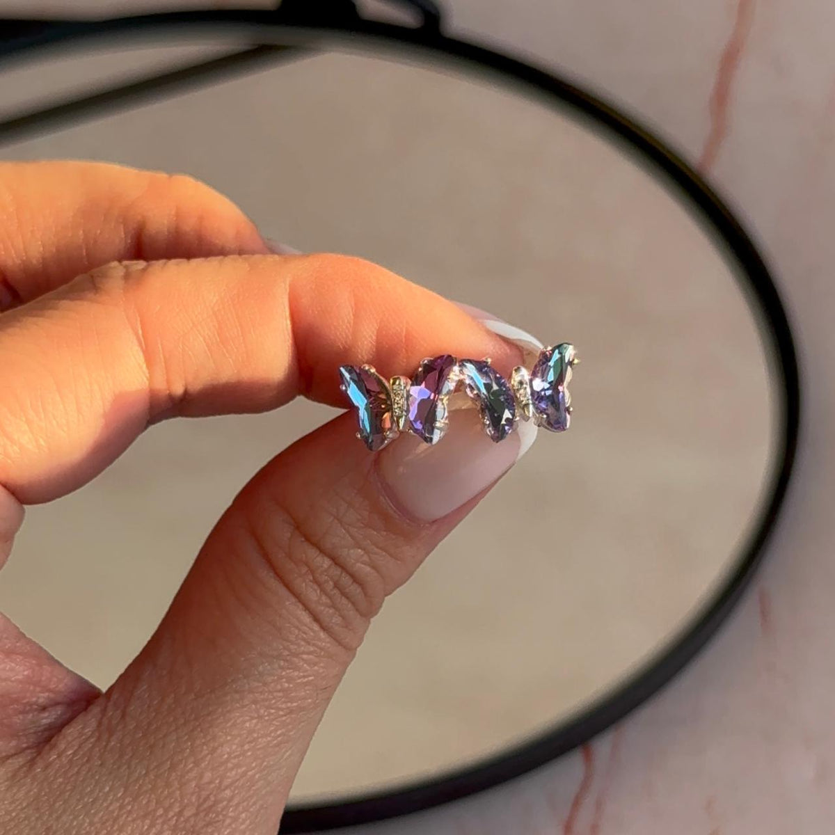 Conjunto Mariposa Cristal Lila
