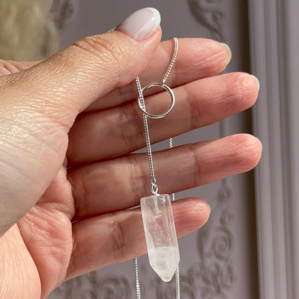 Collar Cascada Cuarzo Cristal Plata 925