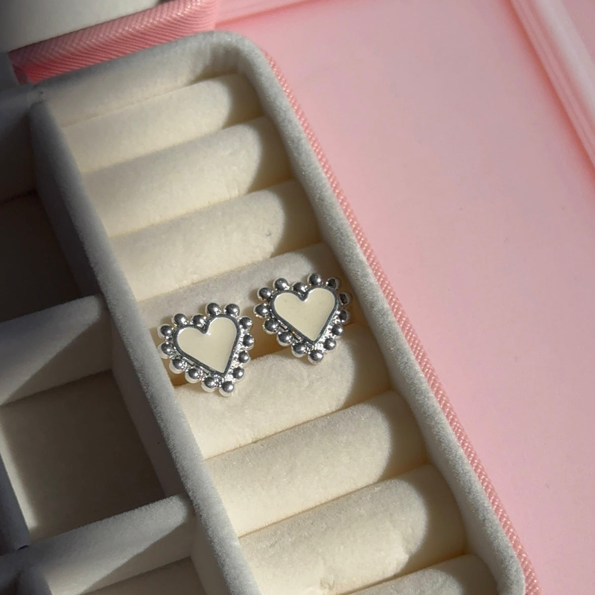 Aros Corazón Balines - Baño de plata