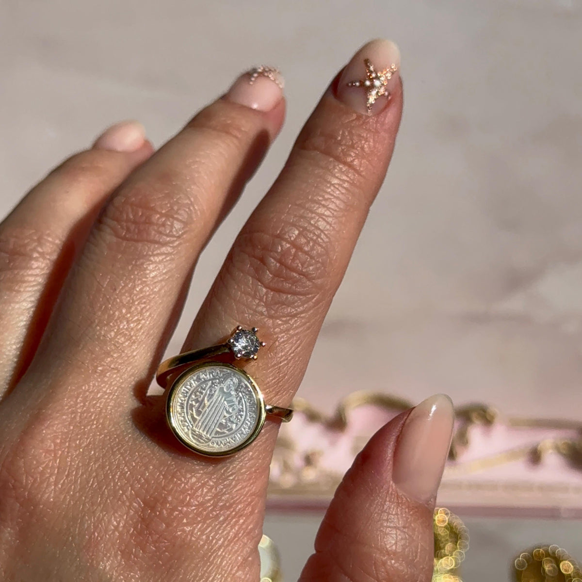 Anillo Nácar San Benito - Virgen de Guadalupe
