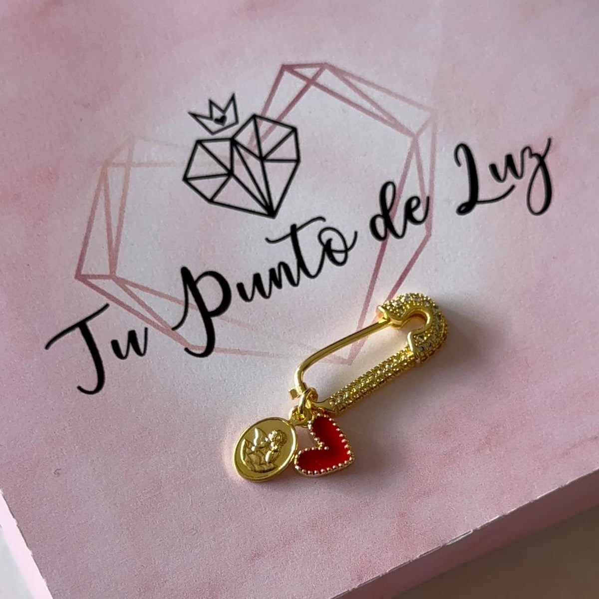 Prendedor Ángel de la Guarda y Corazón