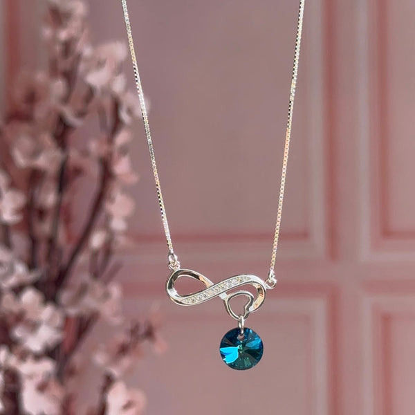 Collar Corazón Infinito y Cristal