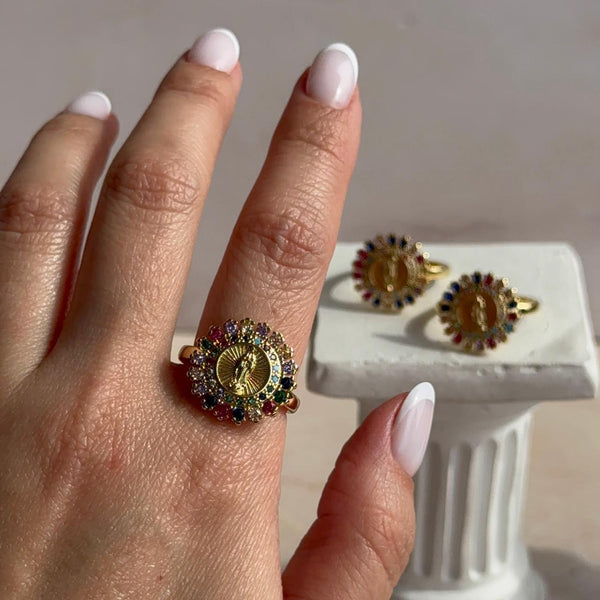 Anillo Circones de Colores Virgen de Guadalupe