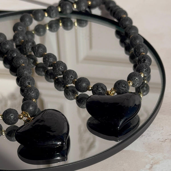 Collar Paula - Corazón Negro