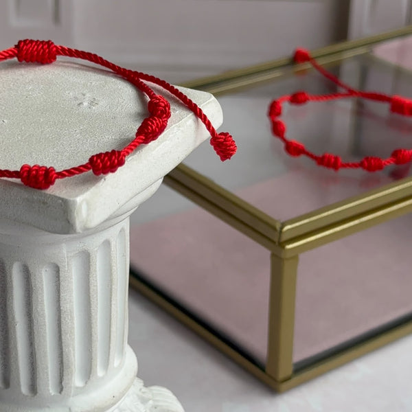 Pulsera Roja Hilada 7 Nudos