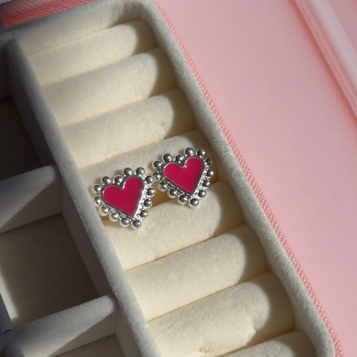 Aros Corazón Balines - Baño de plata