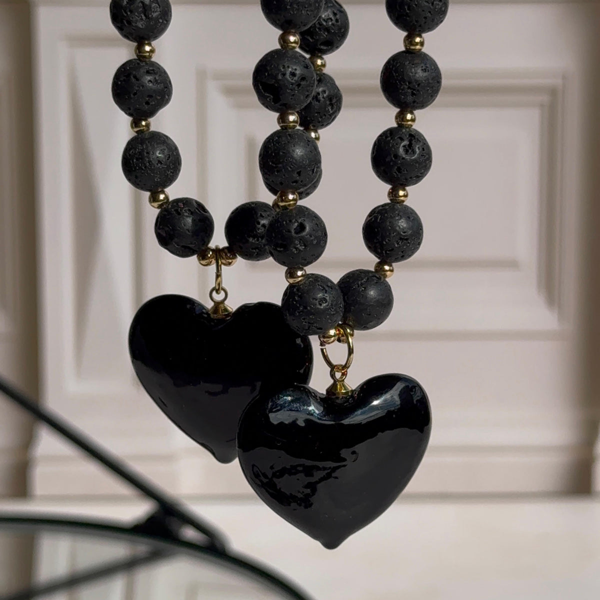 Collar Paula - Corazón Negro