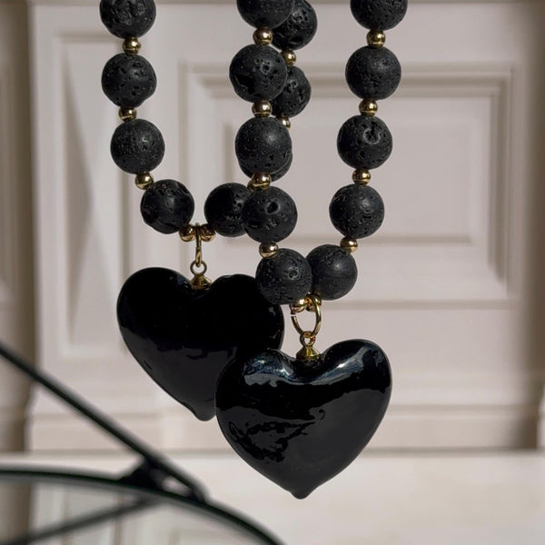 Collar Paula - Corazón Negro