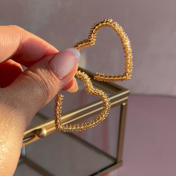 Aros Argollas Corazón Textura