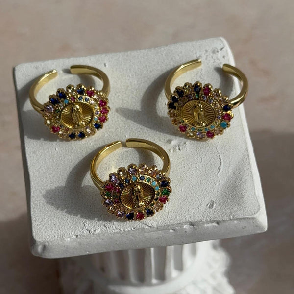 Anillo Circones de Colores Virgen de Guadalupe