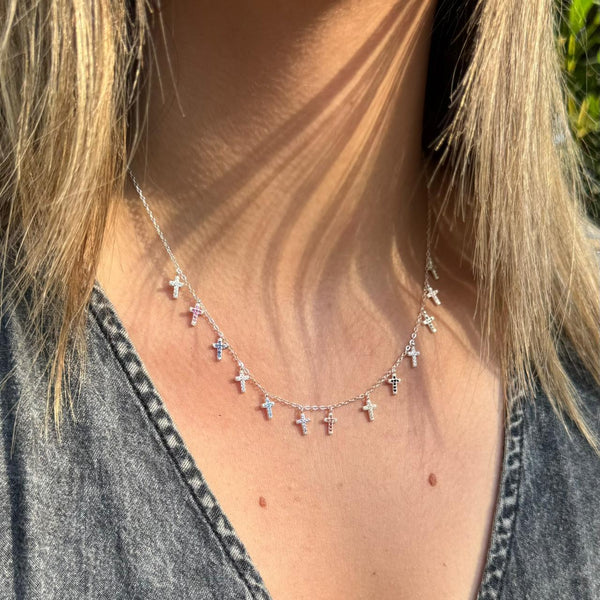 Collar Cruz Circones de Colores