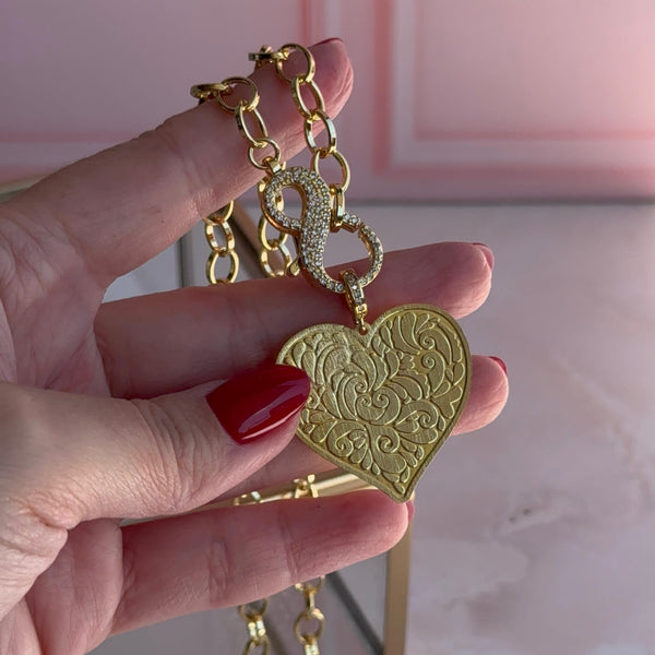 Collar Corazón y Broche Infinito