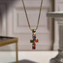 Collar Cruz Cristales de Colores