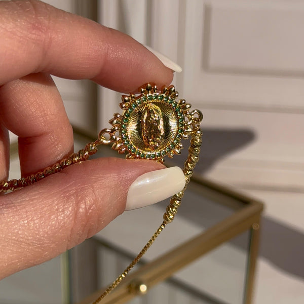 Pulsera Circones Verde Virgen de Guadalupe