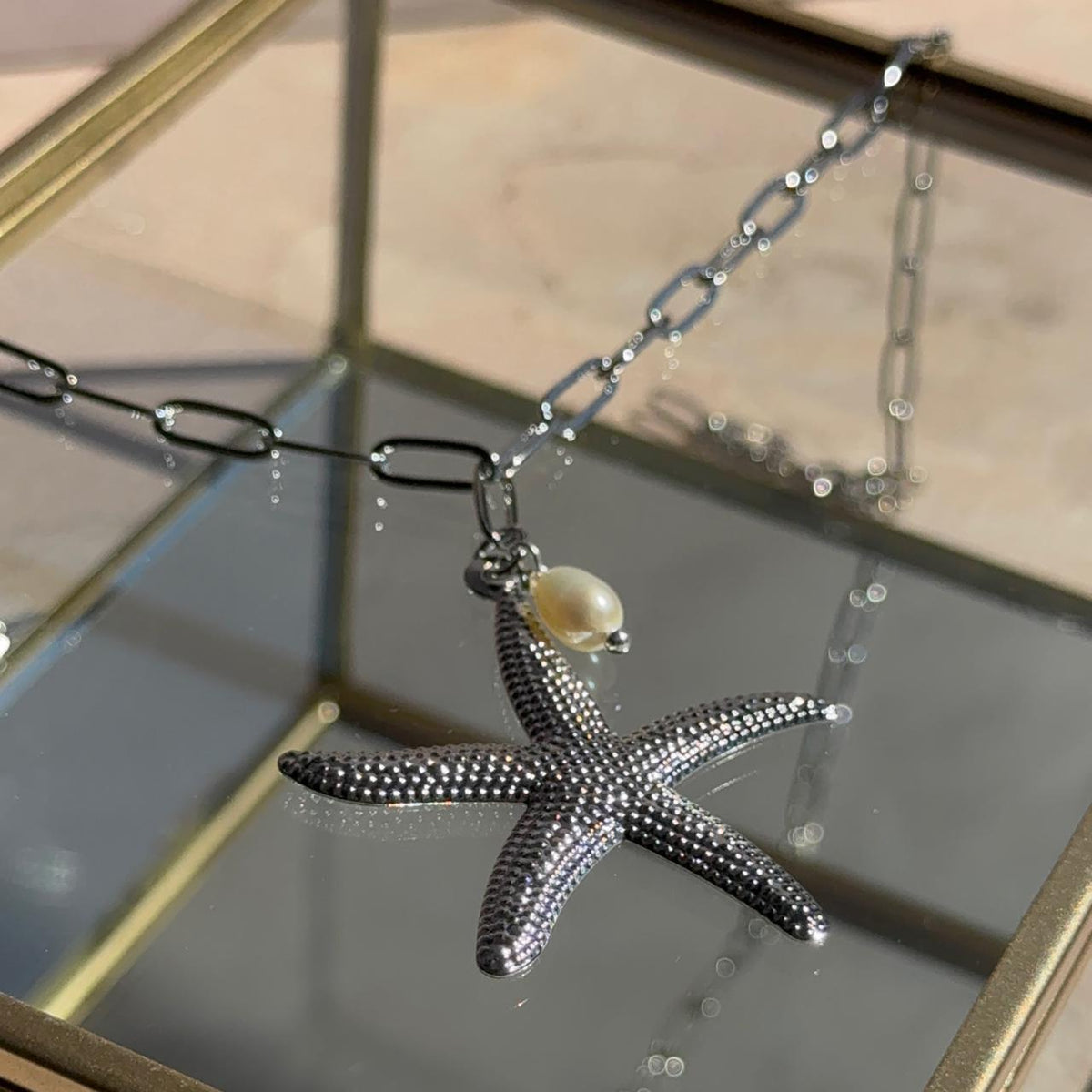 Collar Estrella de Mar con Perlita