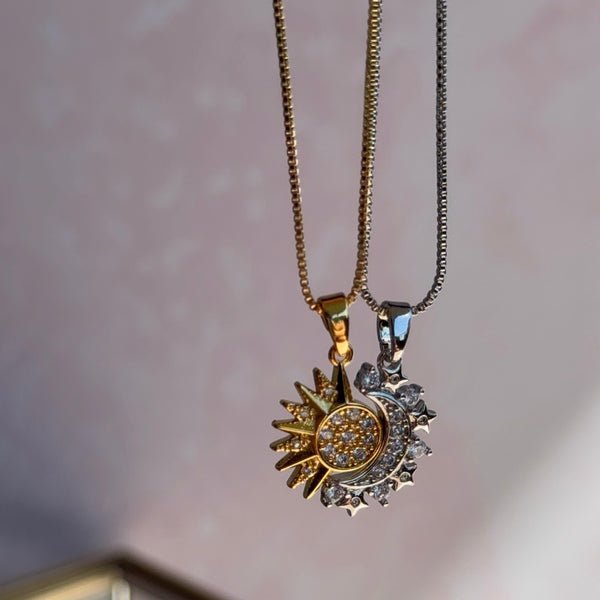 Set Collar Imán Sol y Luna