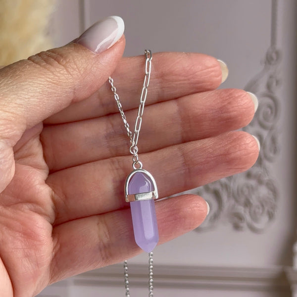 Collar Cuarzo Violeta Plata 925