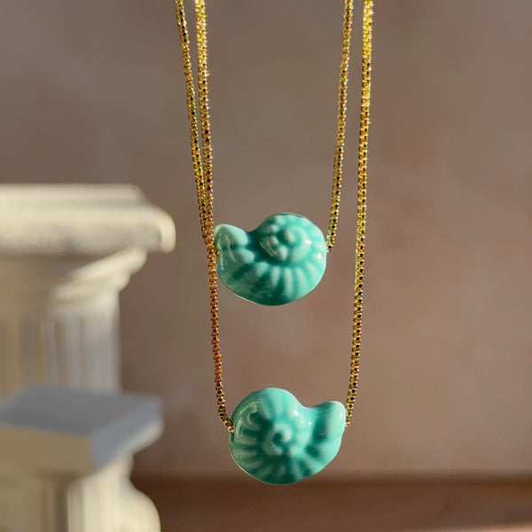 Collar Caracola Turquesa