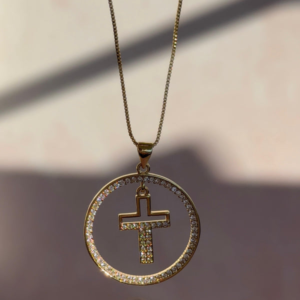 Collar Medalla Cruz - Virgen