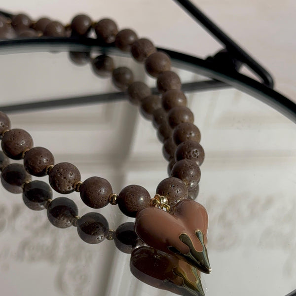 Collar Paula - Corazón Mocca