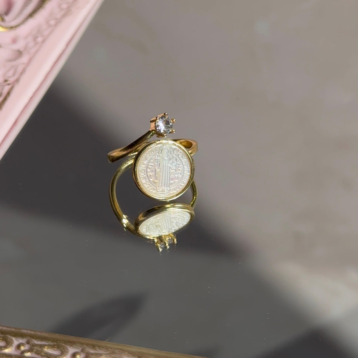 Anillo Nácar San Benito - Virgen de Guadalupe