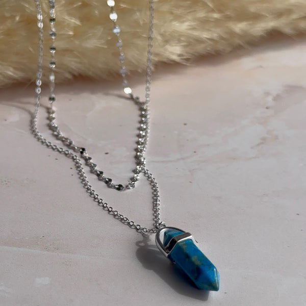 Collar doble Cuarzo Turquesa Plata 925