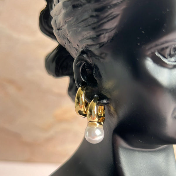 Aros Argolla Perla - Simple