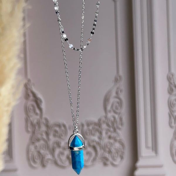 Collar doble Cuarzo Turquesa Plata 925