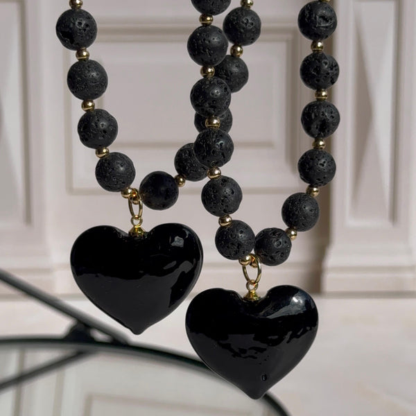 Collar Paula - Corazón Negro