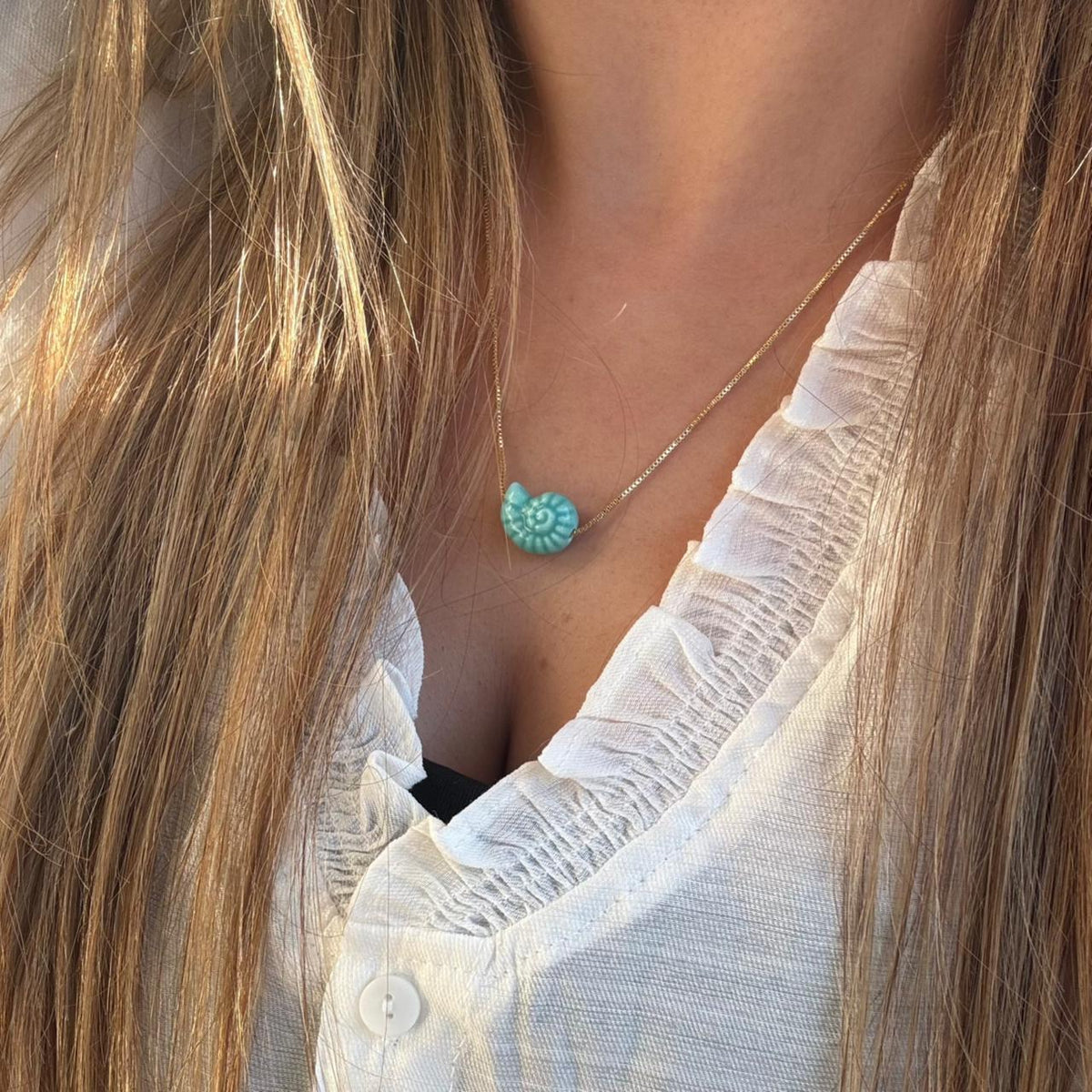 Collar Caracola Turquesa