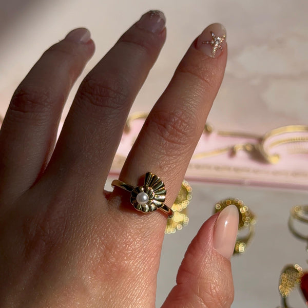 Anillo Caracola con Perla