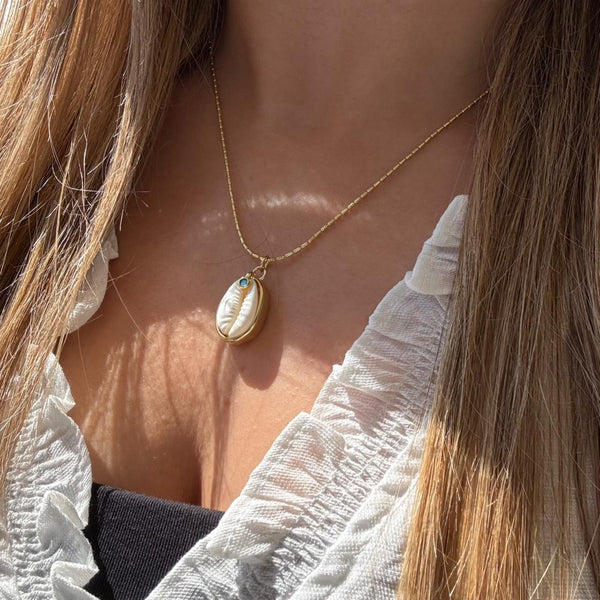 Collar Conchita y Piedra Turquesa