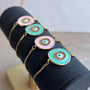 Pulsera Medallón Esmaltado de Ojo Turco