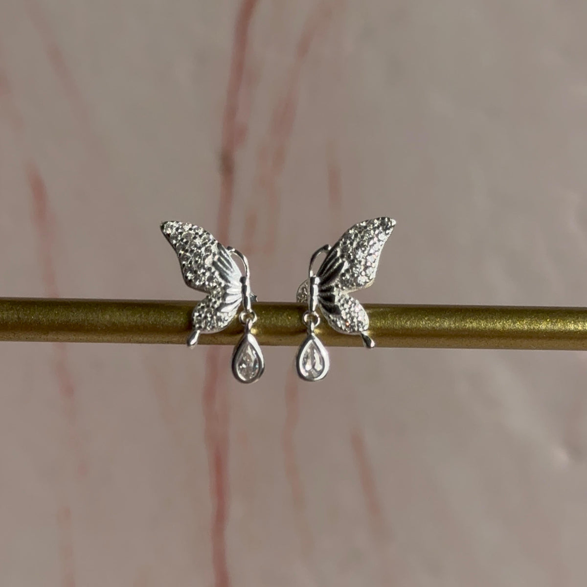 Aros Mariposa Cristal