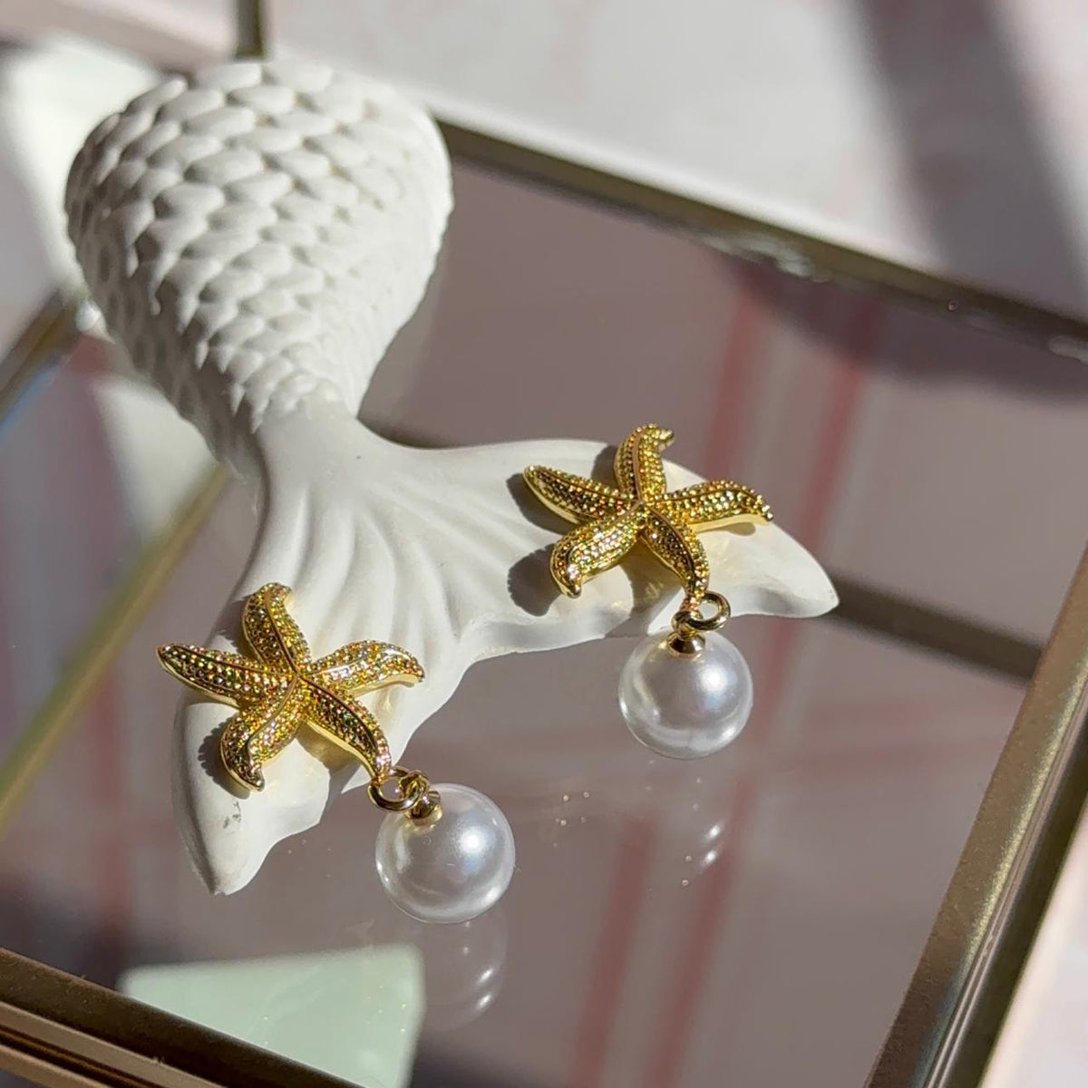 Aros Estrella de Mar y Perla