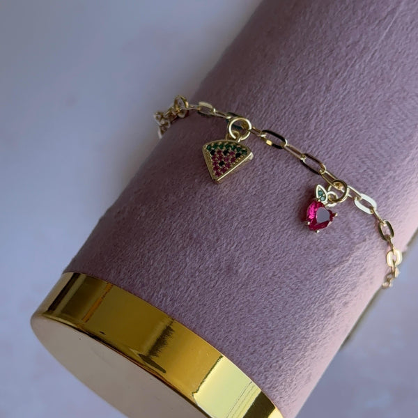 Pulsera Sandía Baño de oro