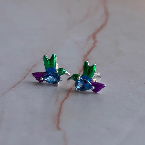 Aros Colibrí Plata 925
