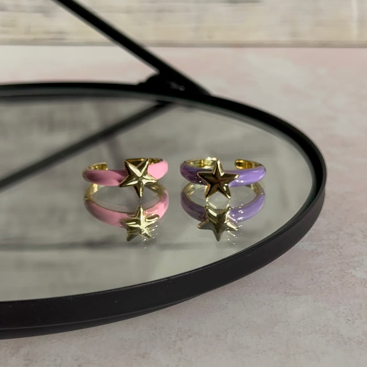 Anillo Estrella - Morado y Rosa