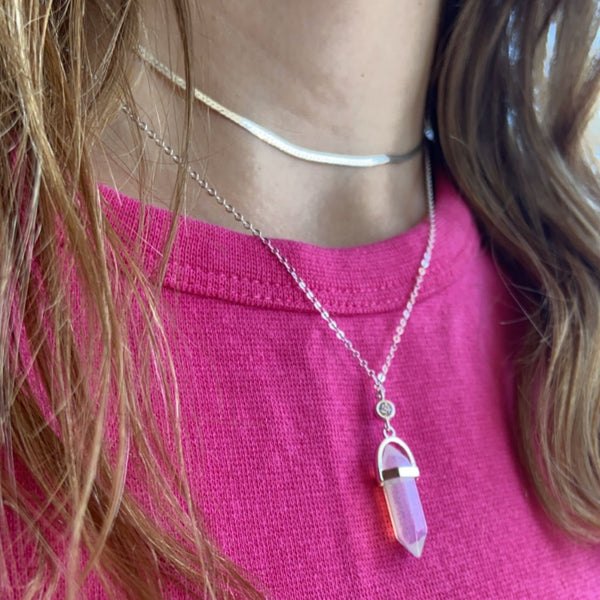 Collar Piedra Luna y Circón Plata 925