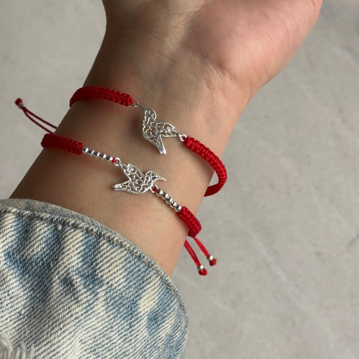 Pulsera Roja Colibrí Plata 925
