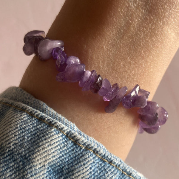 Pulsera Chips Cuarzo Amatista