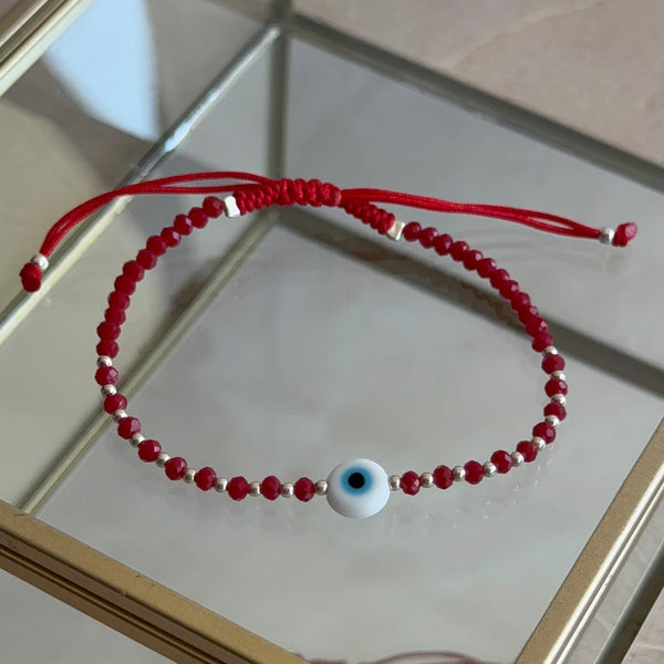 Pulsera Roja con Ojo Turco Plata 925