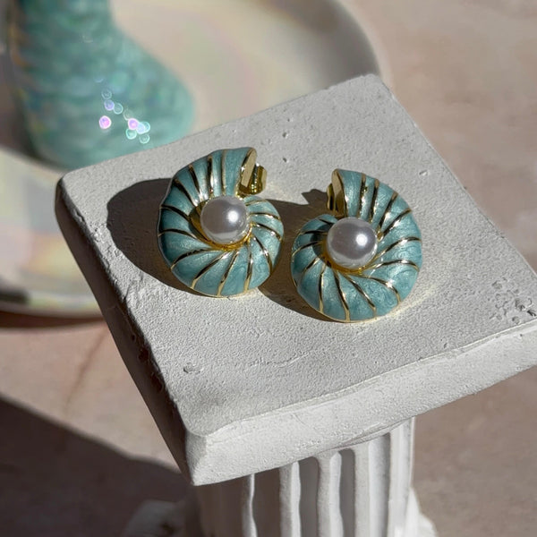 Aros Caracola Turquesa