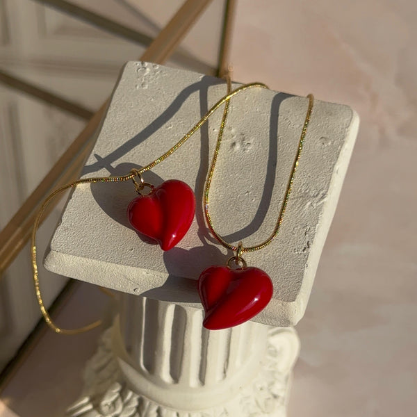 Collar Corazón Rojo Irregular