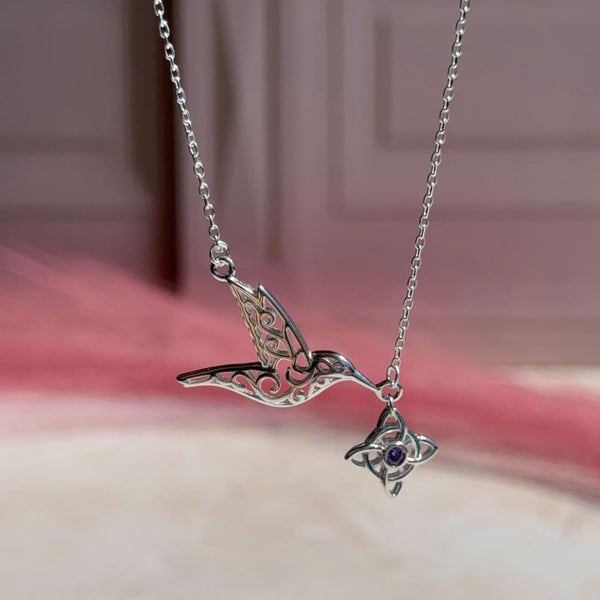Collar Colibrí y Nudo de Bruja
