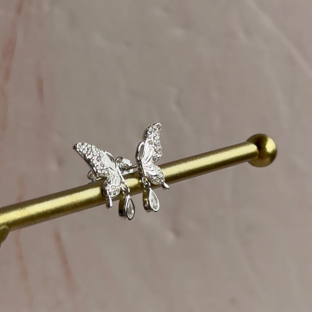 Aros Mariposa Cristal