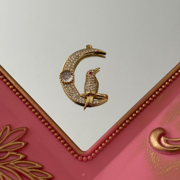 Charm Búho en Luna Circones Baño de oro