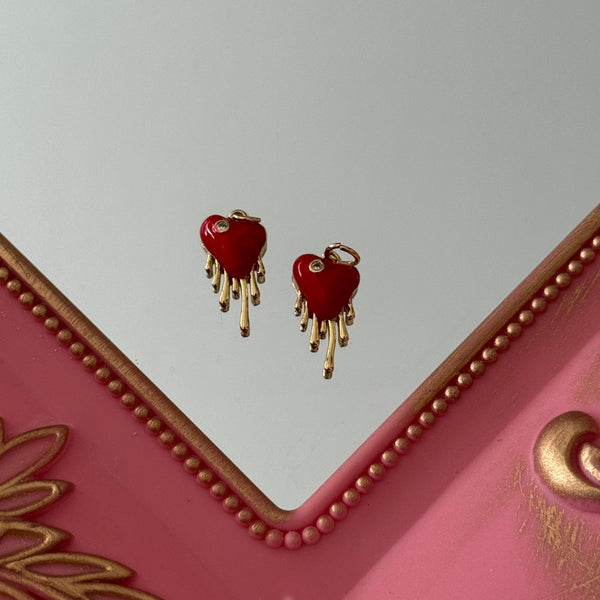 Charm Corazón Chorreando Baño de oro